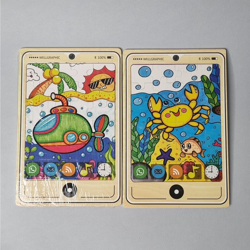 پازل چوبی موبایلی 20 قطعه